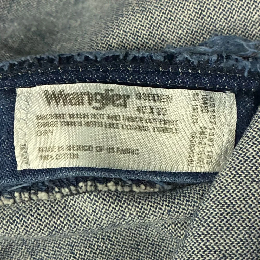 Wrangler Jeans 39x30 Blue Pants 936 Slim Cowboy Western Rodeo Denim Tag 40x32